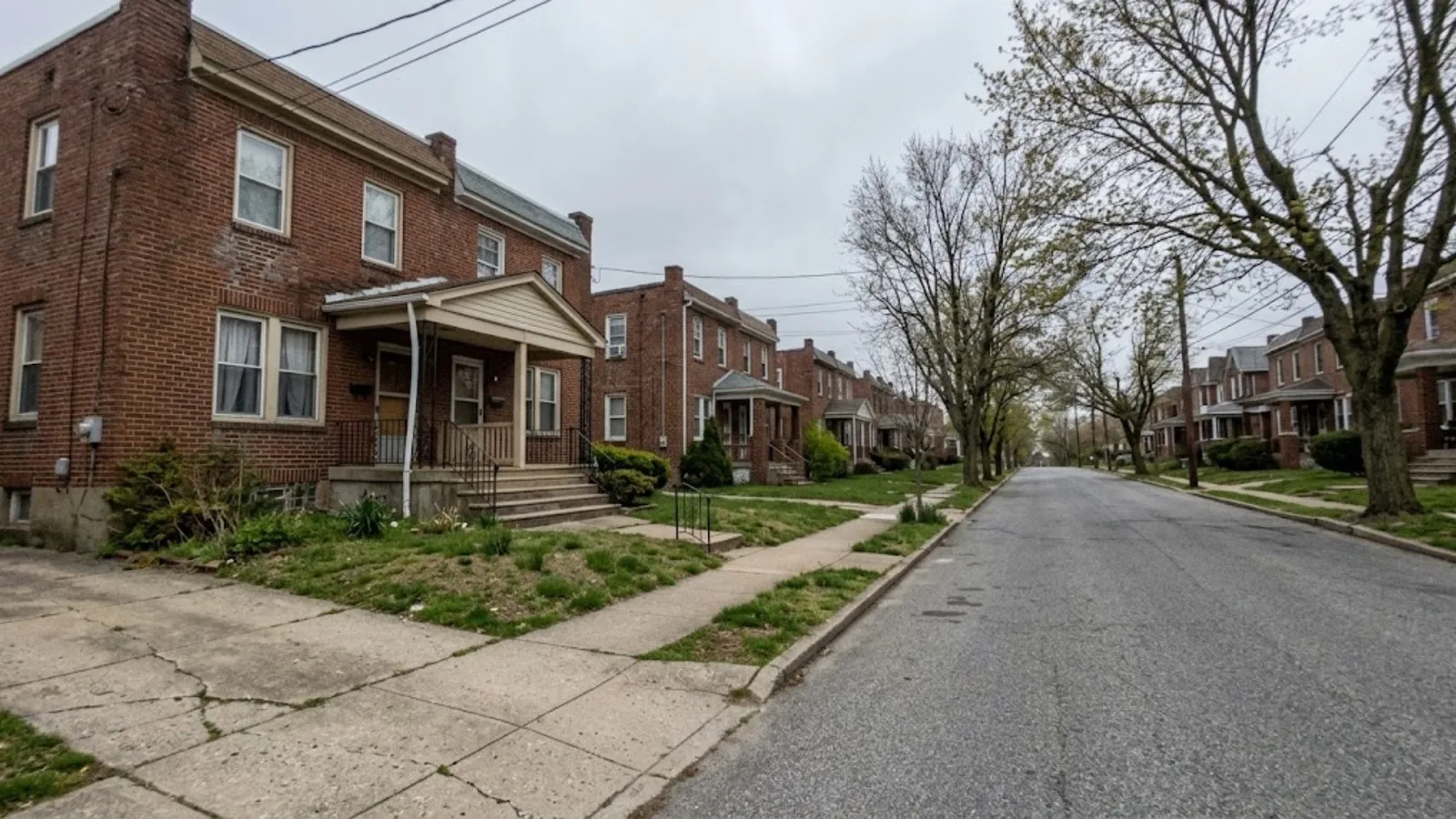 Residential street in Brookhaven, PA